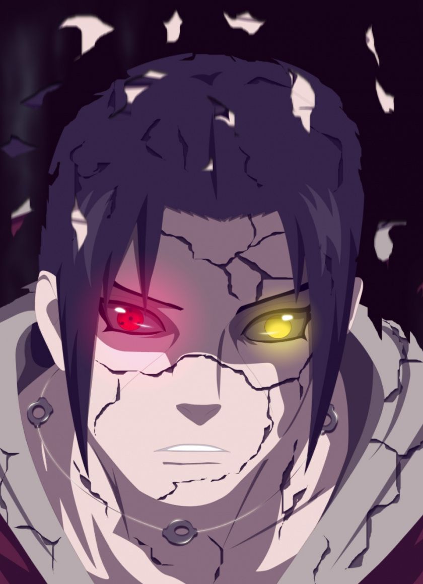 Download Naruto, warrior, colored eyes, anime, Itachi wallpaper, 840x iPhone iPhone 4S, iPod touch