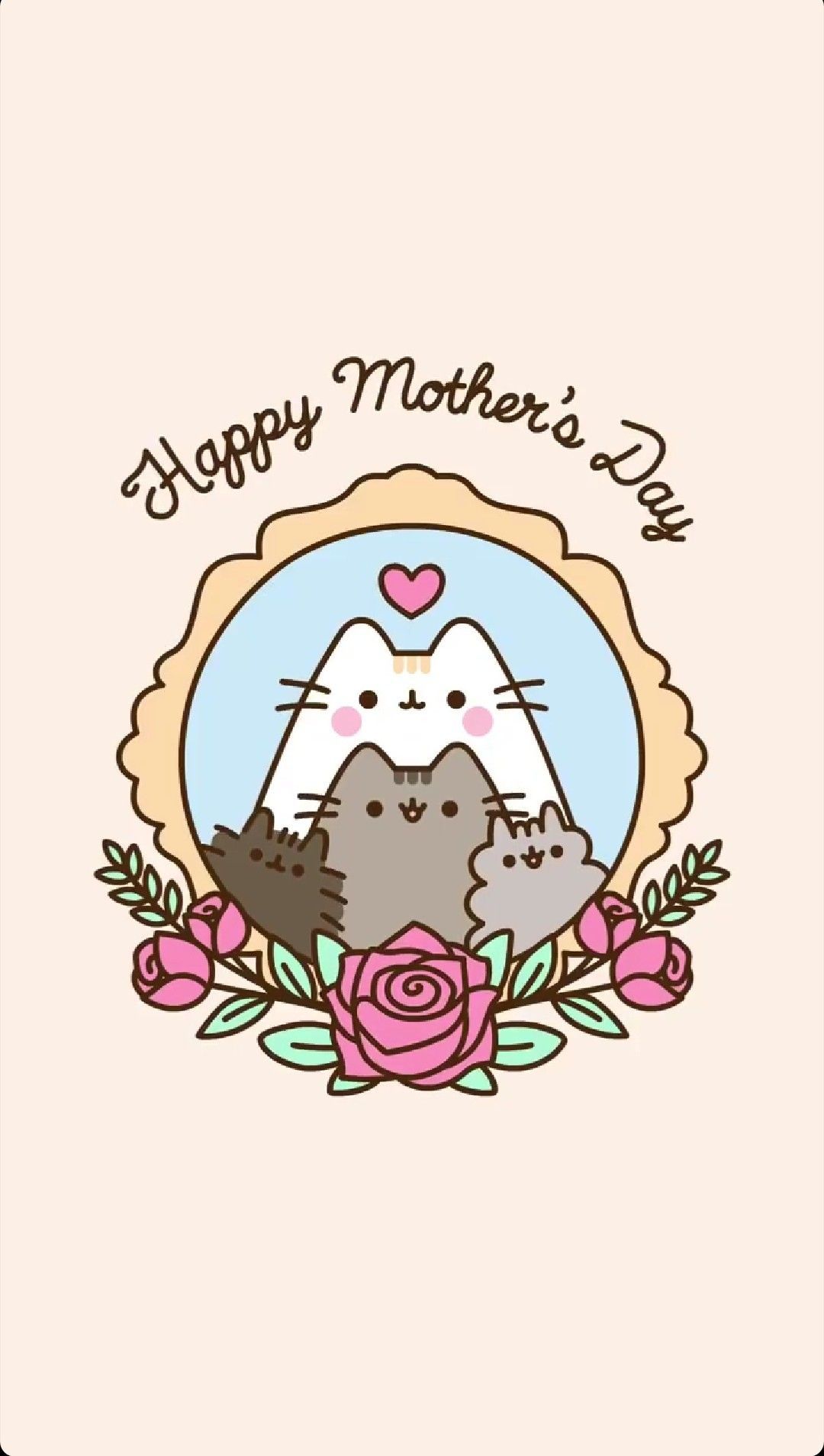 wallpaper #motherday #pusheen #cat #flowers #family. Pusheen cute