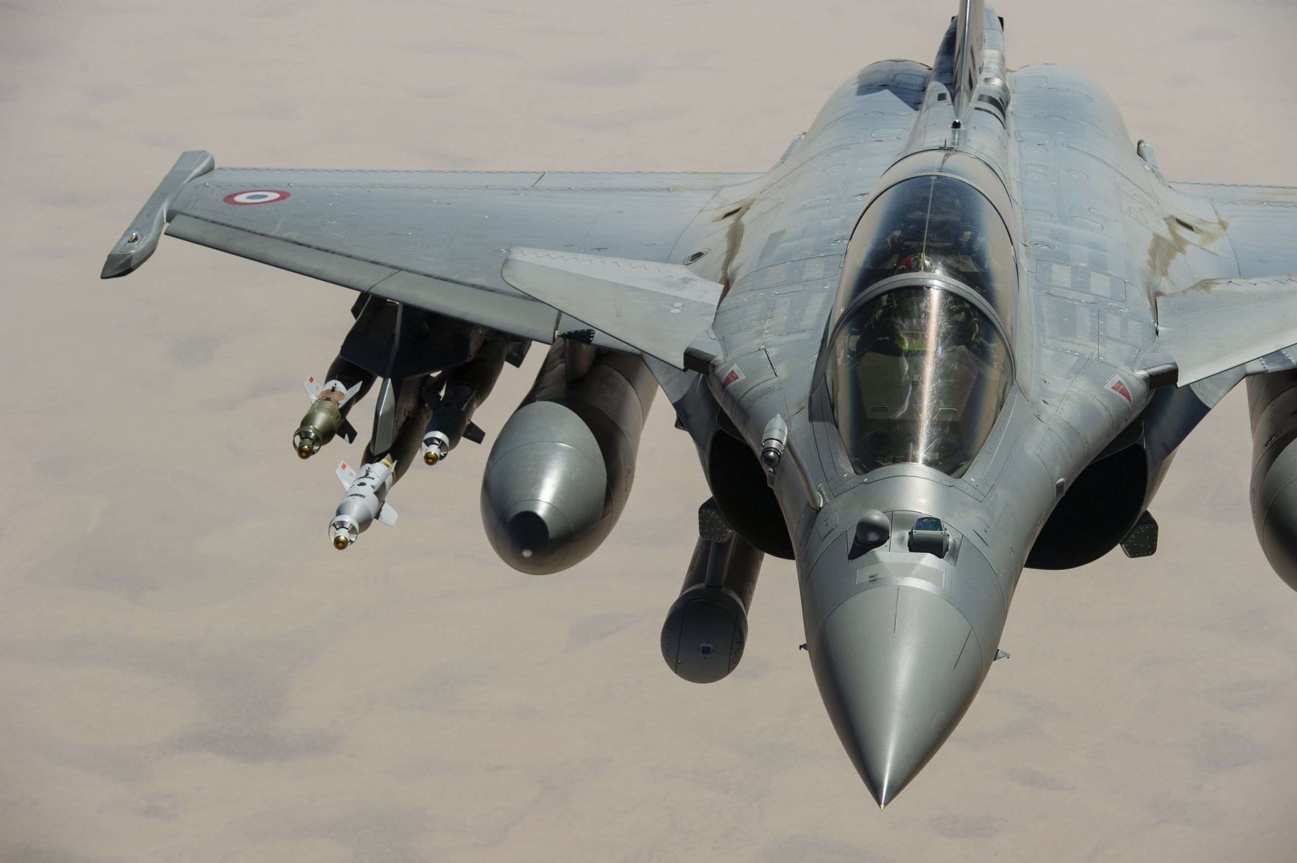 Gray jet plane, airplane, jet fighter, Dassault Rafale, military