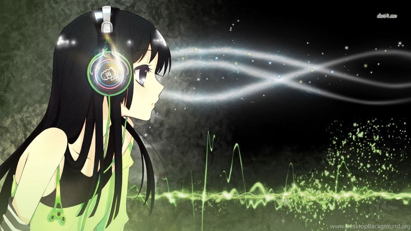 Girl With Headphones Wallpaper Anime Wallpaper Desktop Background