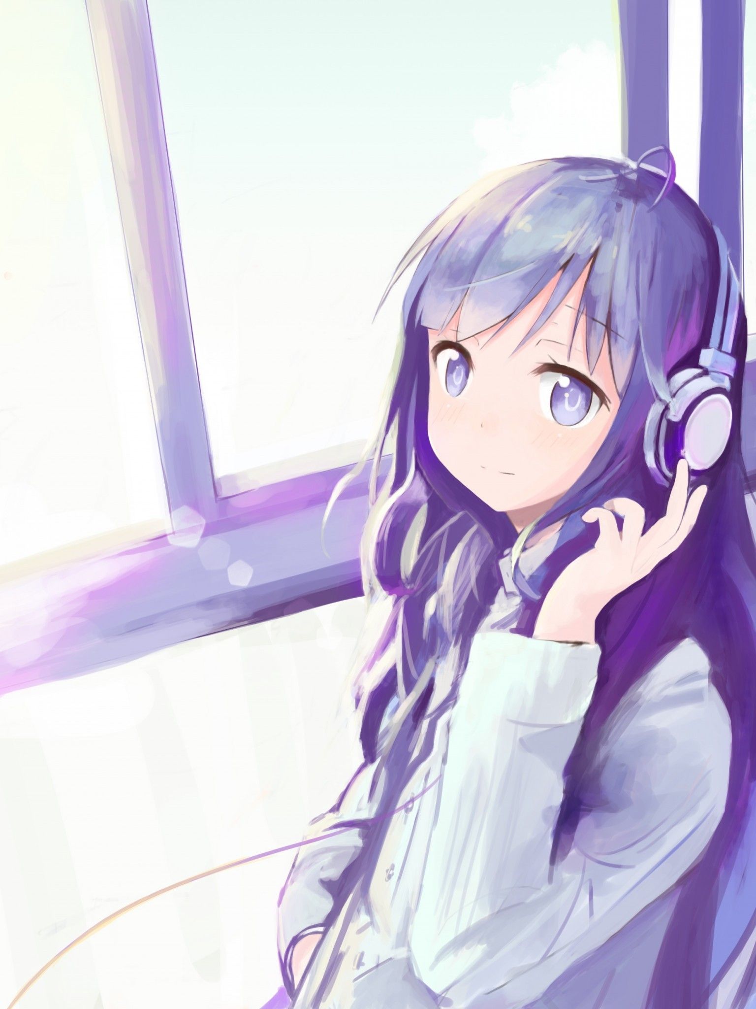 Girl With Headphone Wallpaper