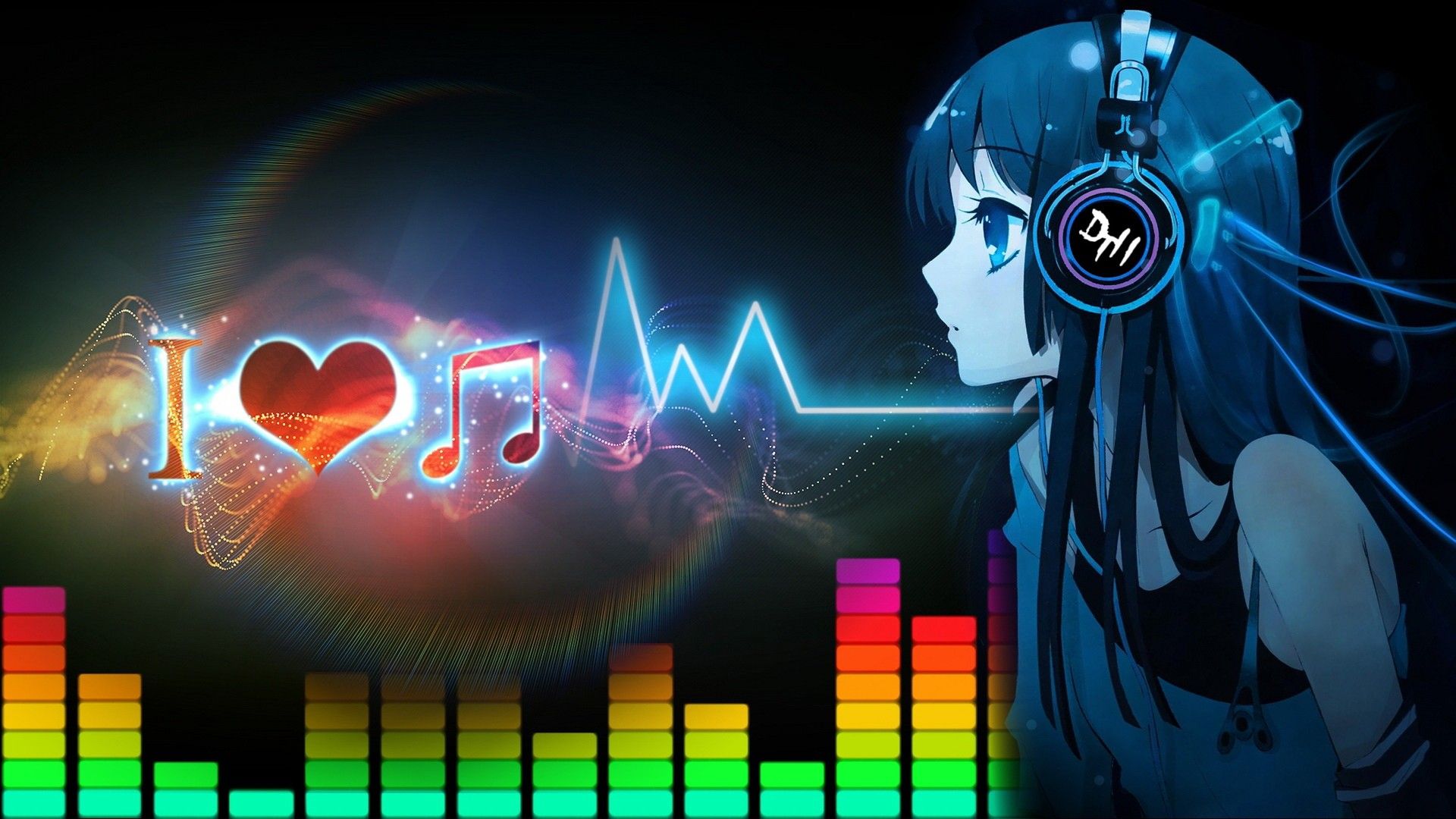 Pixel Art Anime Girl With Headphones