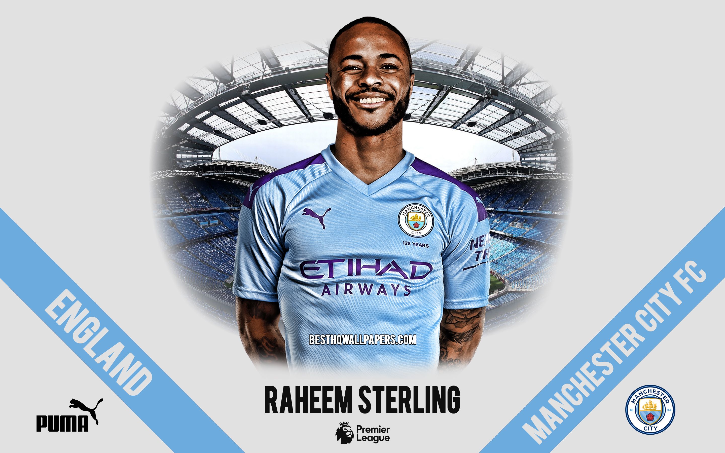 Download wallpaper Raheem Sterling, Manchester City FC, portrait