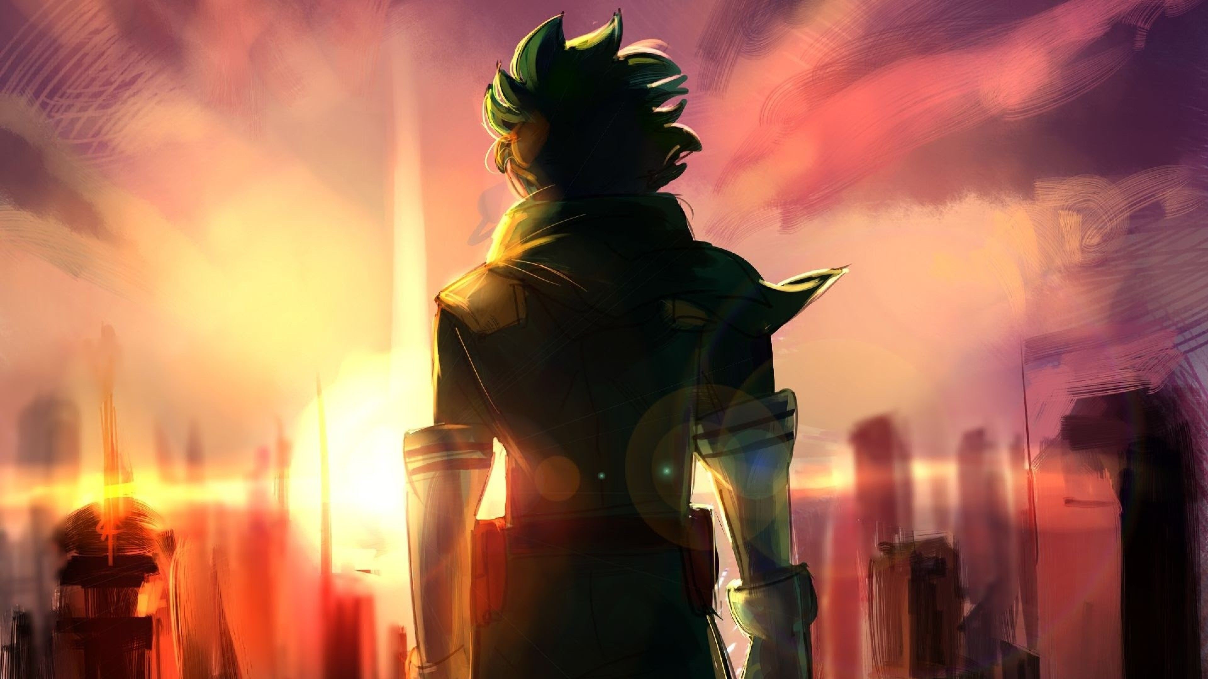 Download 3840x2160 Midoriya Izuku, Boku No Hero Academia, Sunset