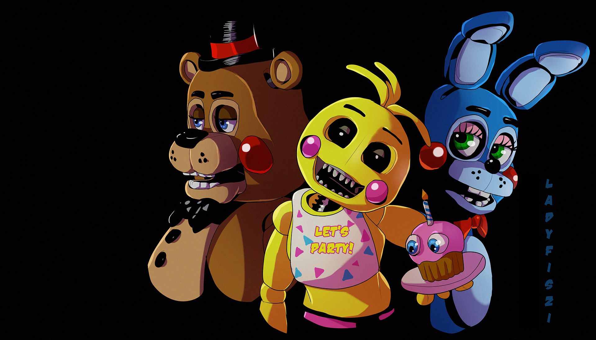 Toy Freddy, Toy Bonnie, Toy Chica Wallpaper And Background