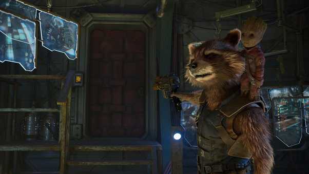 Baby Groot And Rocket Raccoon in Guardians of The Galaxy Vol 2 HD