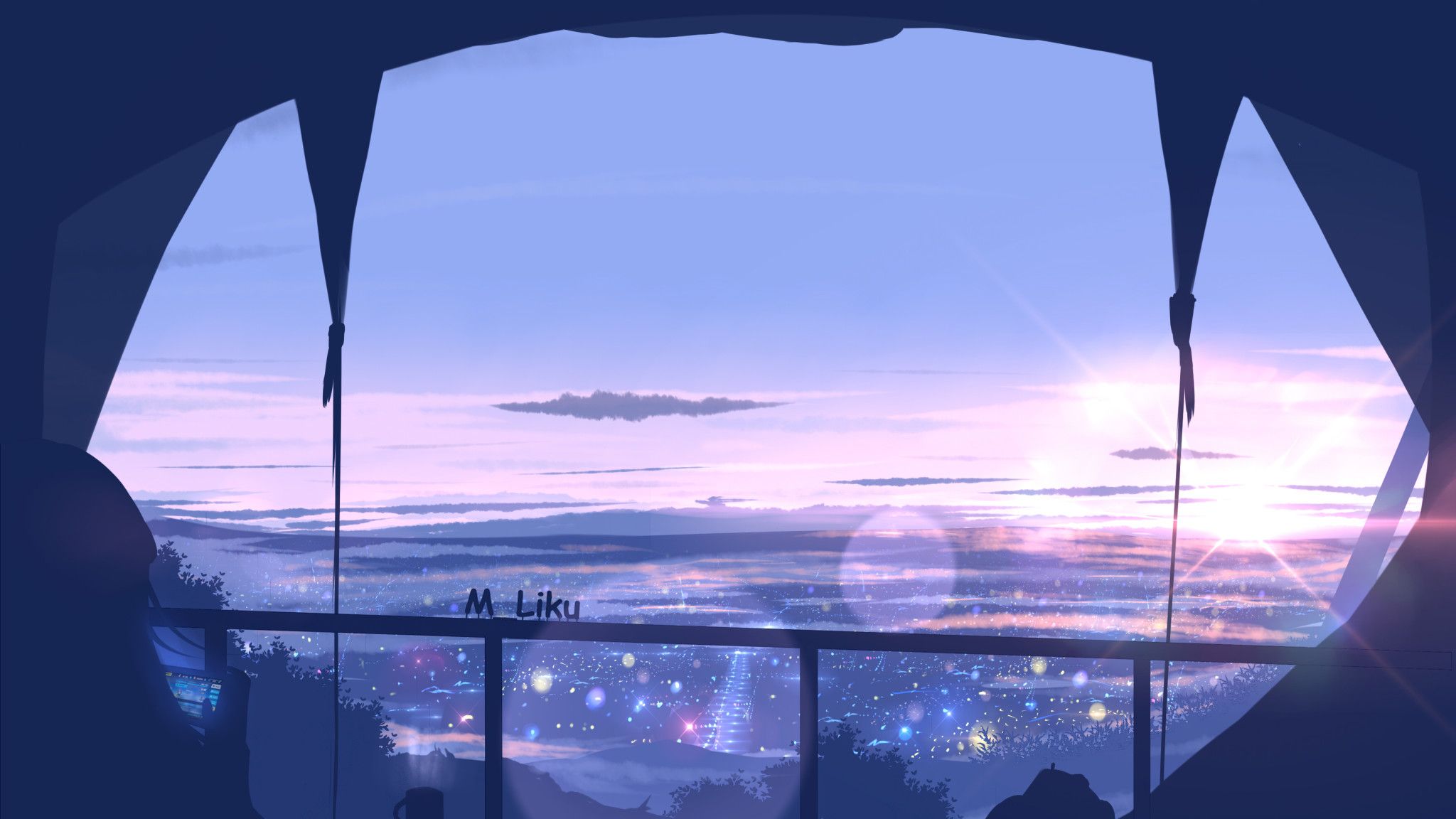 Scenery View From Window Anime 4k 2048x1152 Resolution