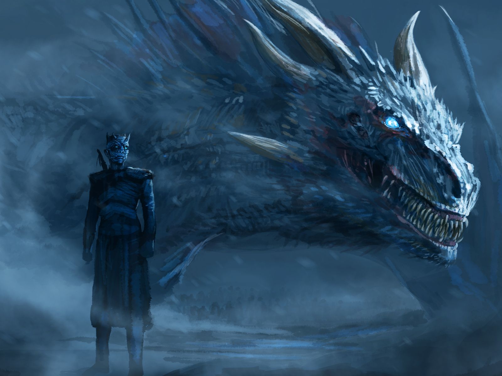 Night King Blue Eyes White Dragon 1600x1200 Resolution