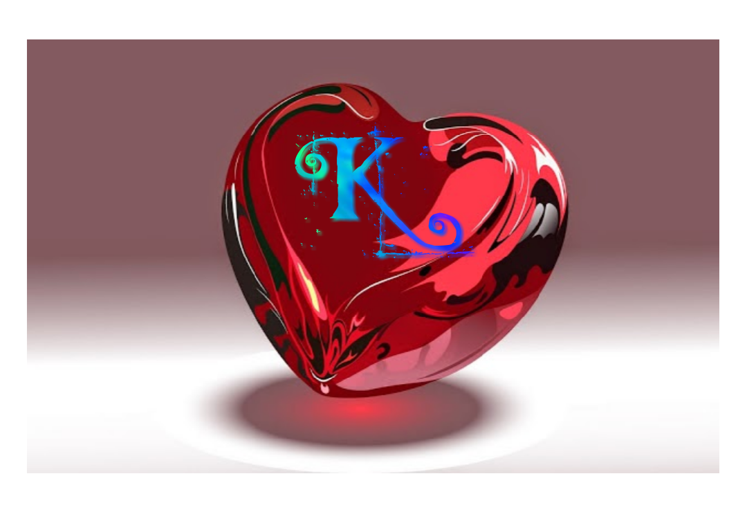 Cute Letter K In Heart Symbols In HD