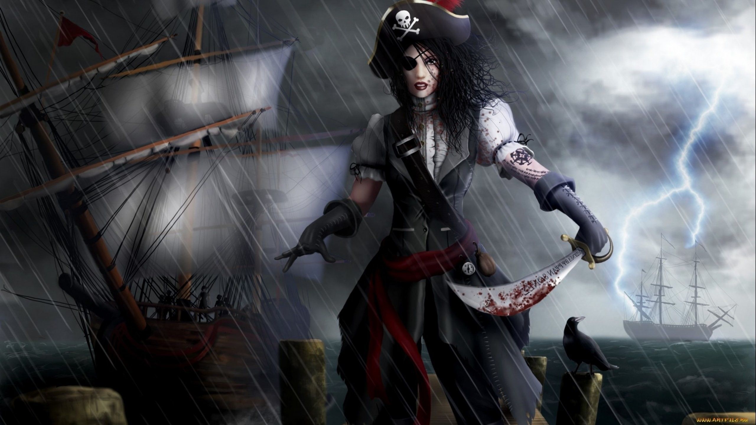 Pirate, High Resolution, Artwork Free , Female, Women