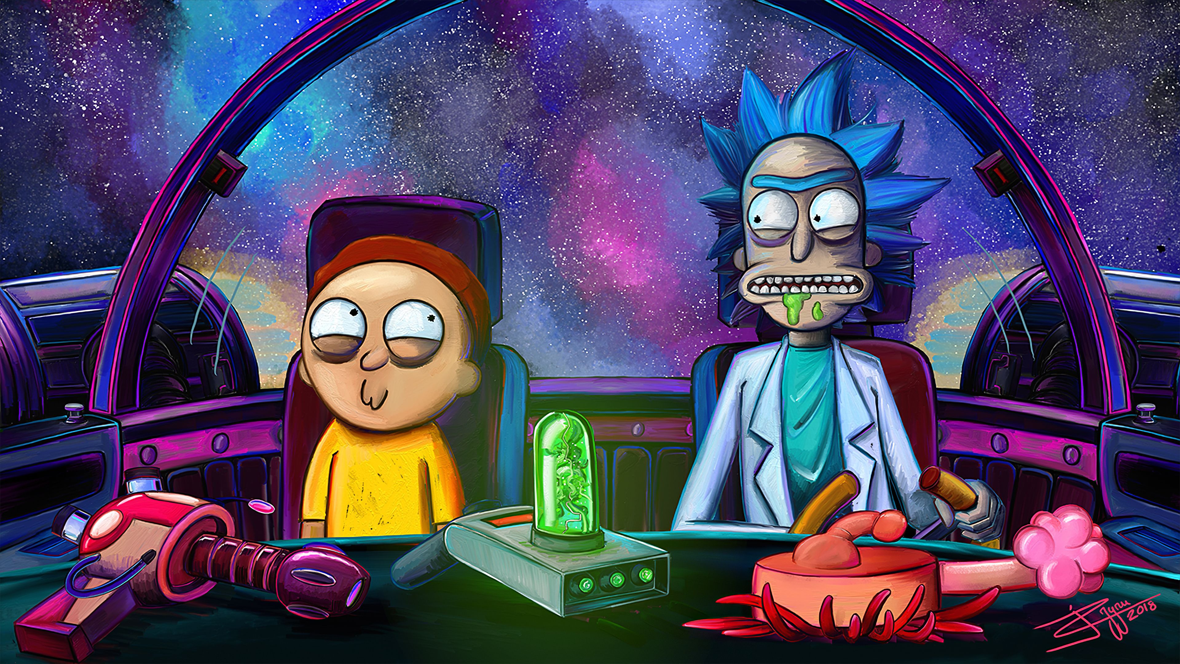 Trippy 4K Rick and Morty Wallpaper Background 63920 5000x3000px