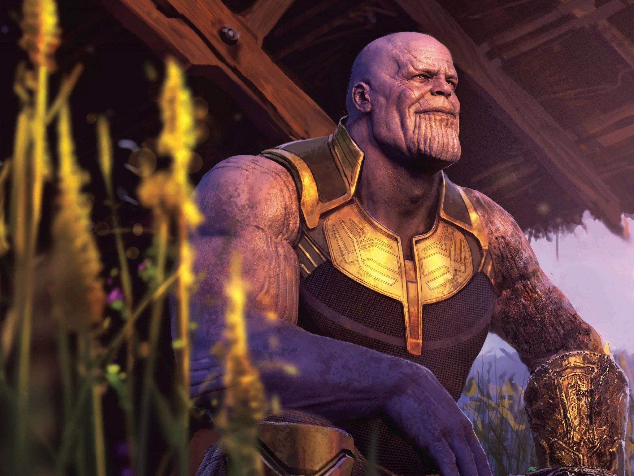 Download 2048x1536 Thanos, Avengers: Infinity War, Smiling