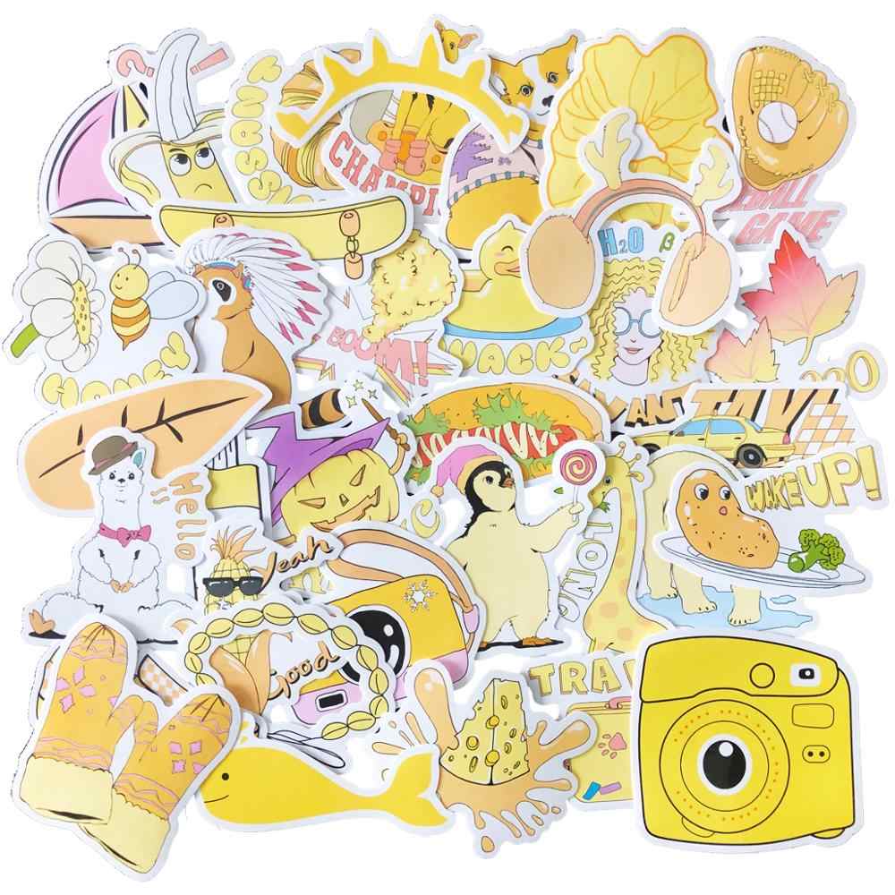 35pcs Blue Pink Yellow Cartoon VSCO Girl Sticker Toy DIY Portable