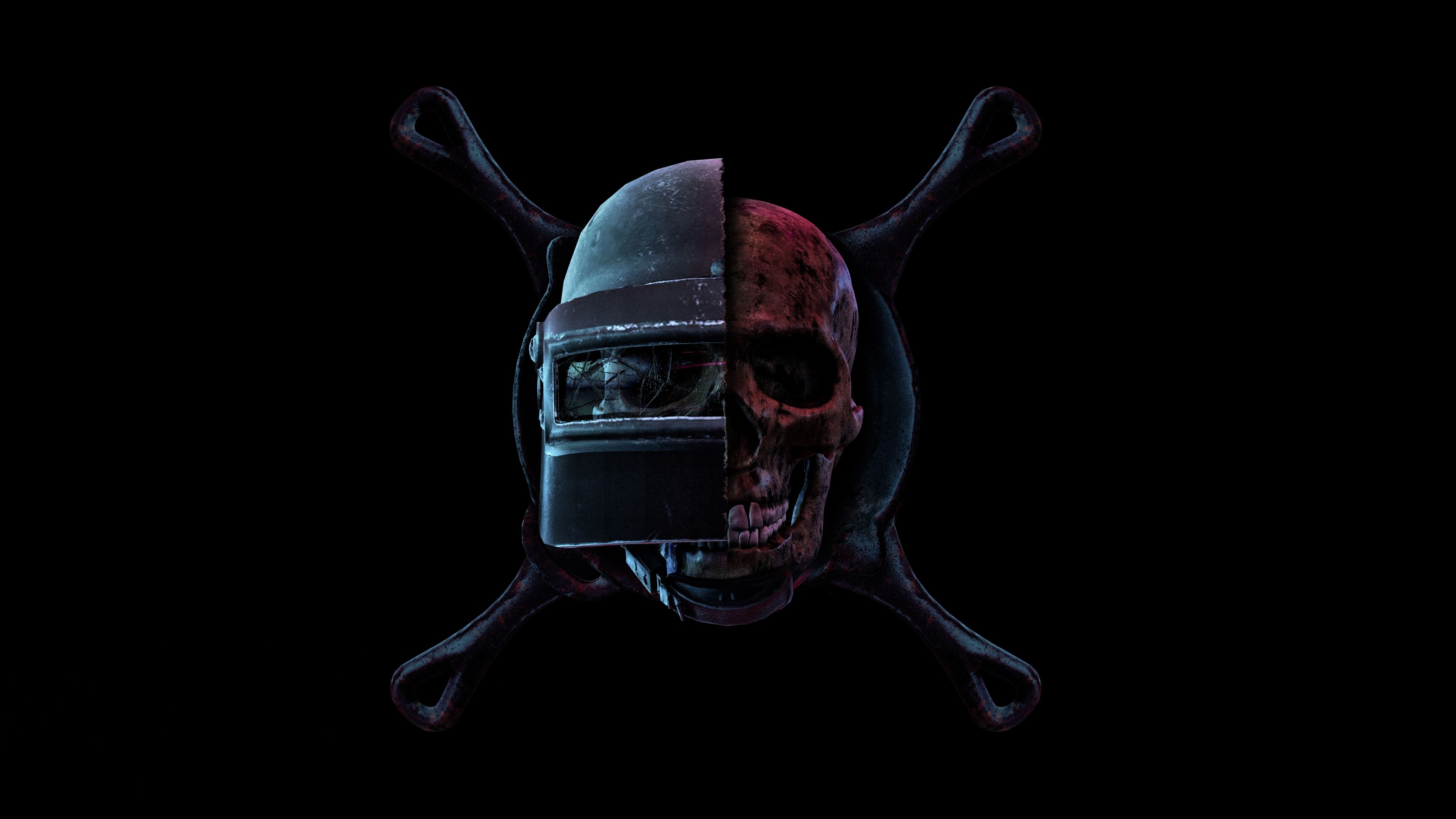 PUBG Skull Helmet Frying Pan PlayerUnknown's Battlegrounds 4K Wallpaper