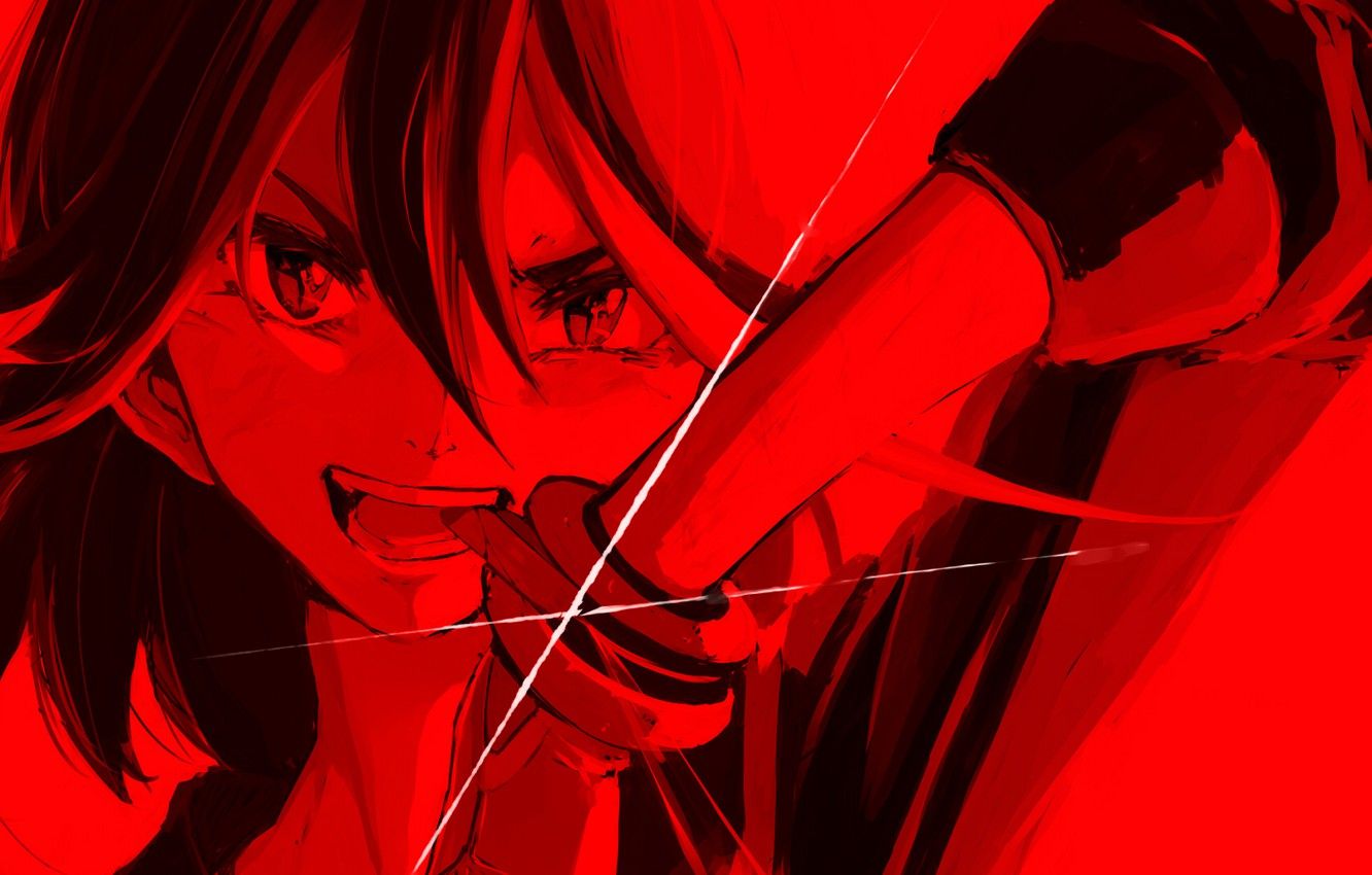 Wallpaper red, red, Matoi Ryuuko, smile, kill la kill, anime