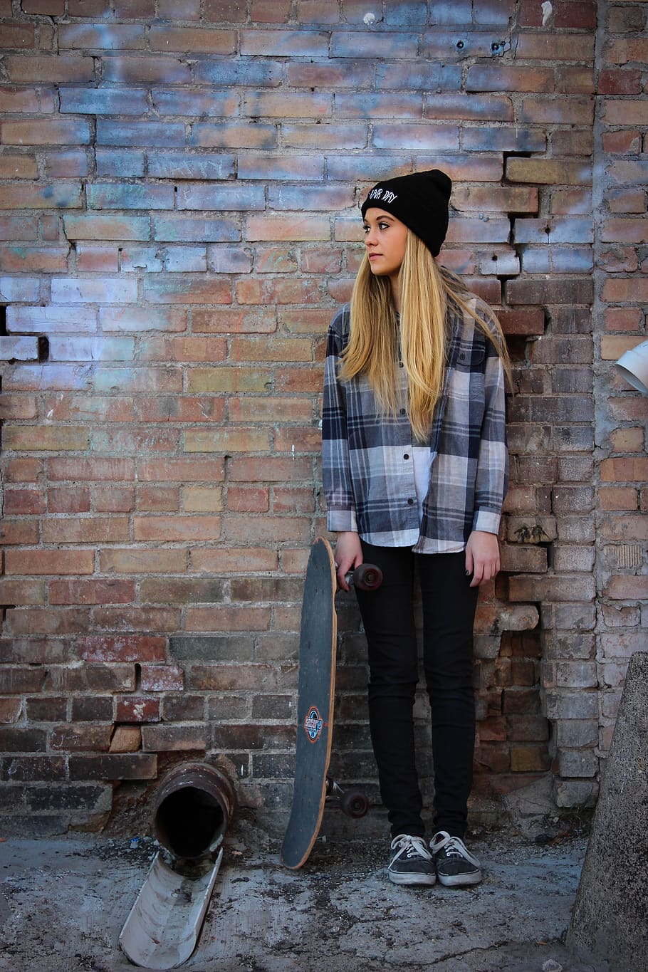 HD wallpaper: portrait, fashion, skate, girl, skater girl, blonde