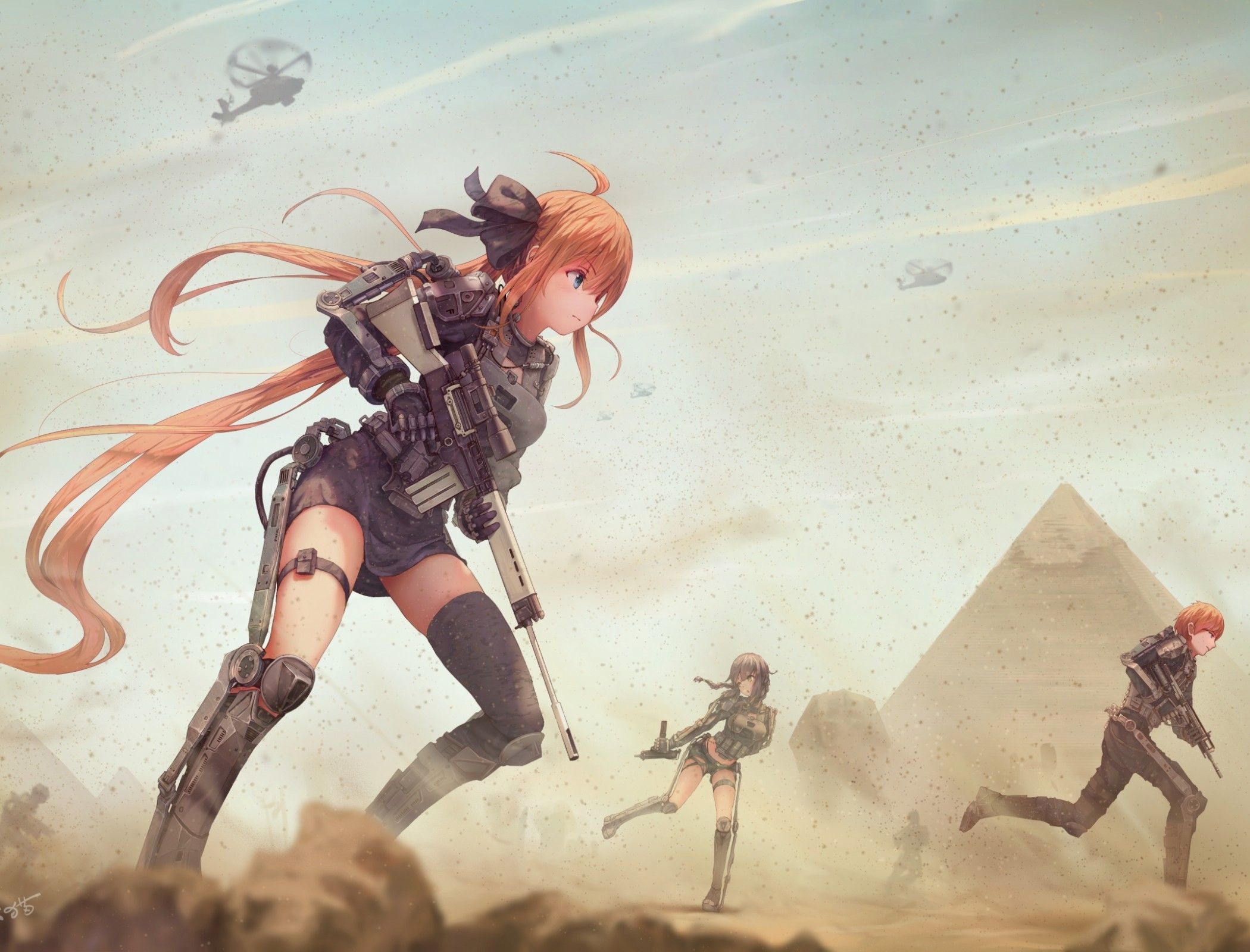 Desktop Wallpaper Girls With Gun, Anime Girl, Battlefield, Hd Image,  Picture, Background, E4270e