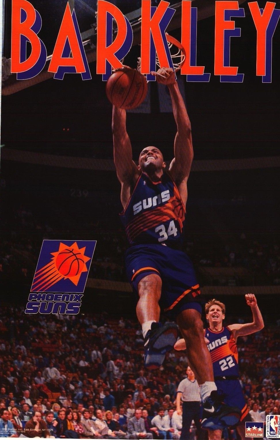 STARLINE POSTER Charles Barkley 1993 Phoenix Suns Vintage NBA