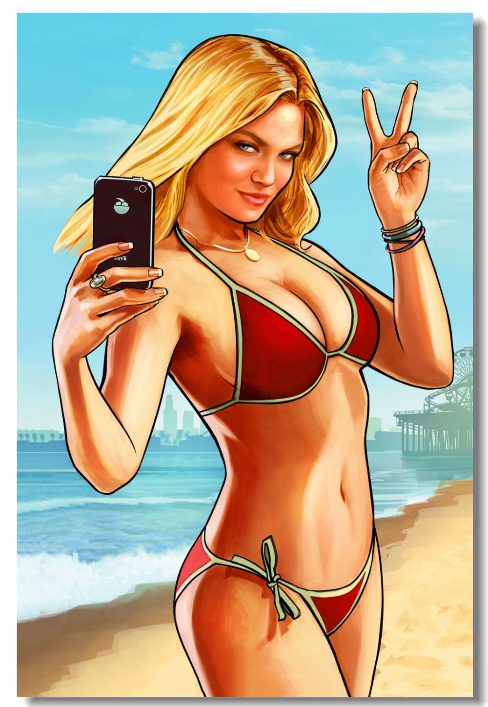 Custom Canvas Wall Prints Grand Theft Auto V Poster GTA 5 Game