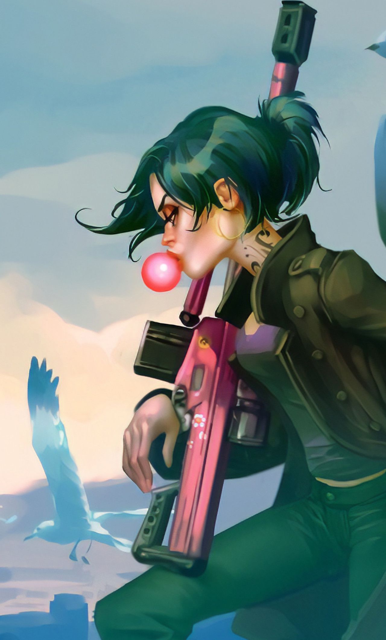 Gta V Sniper Girl Art iPhone HD 4k Wallpaper, Image
