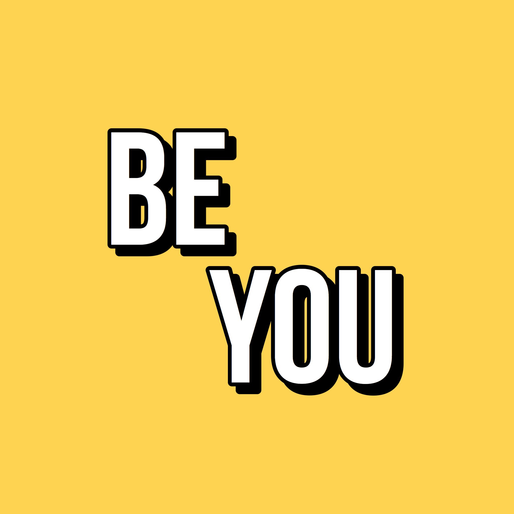 be you quote yellow vintage retro aesthetic black white