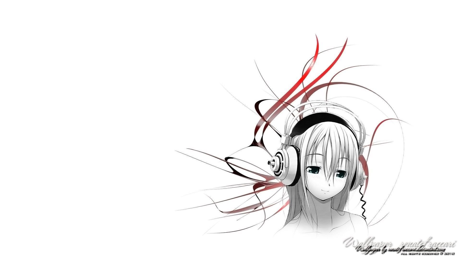 An Anime Girl Drawing In The Form Of Headphones Background, Anime Drawings  Pictures, Drawing, Animal Background Image And Wallpaper for Free Download