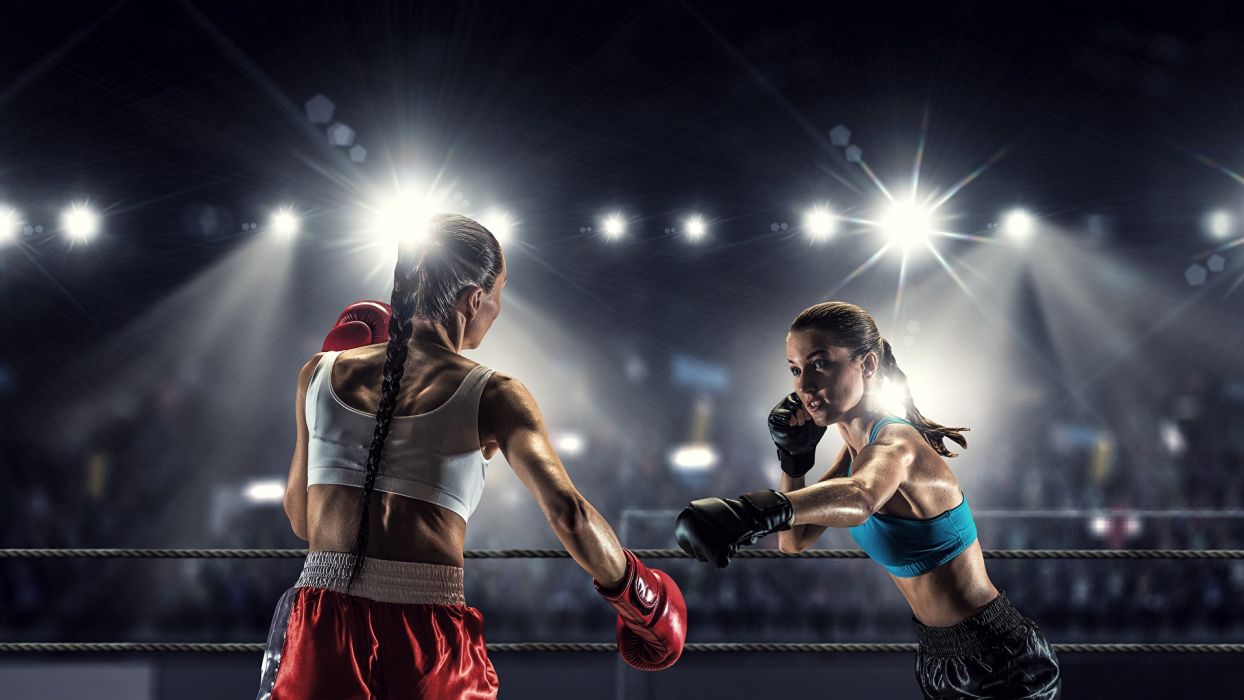 SPORTS Girls Boxing Fight Ring Light Wallpaperx1080