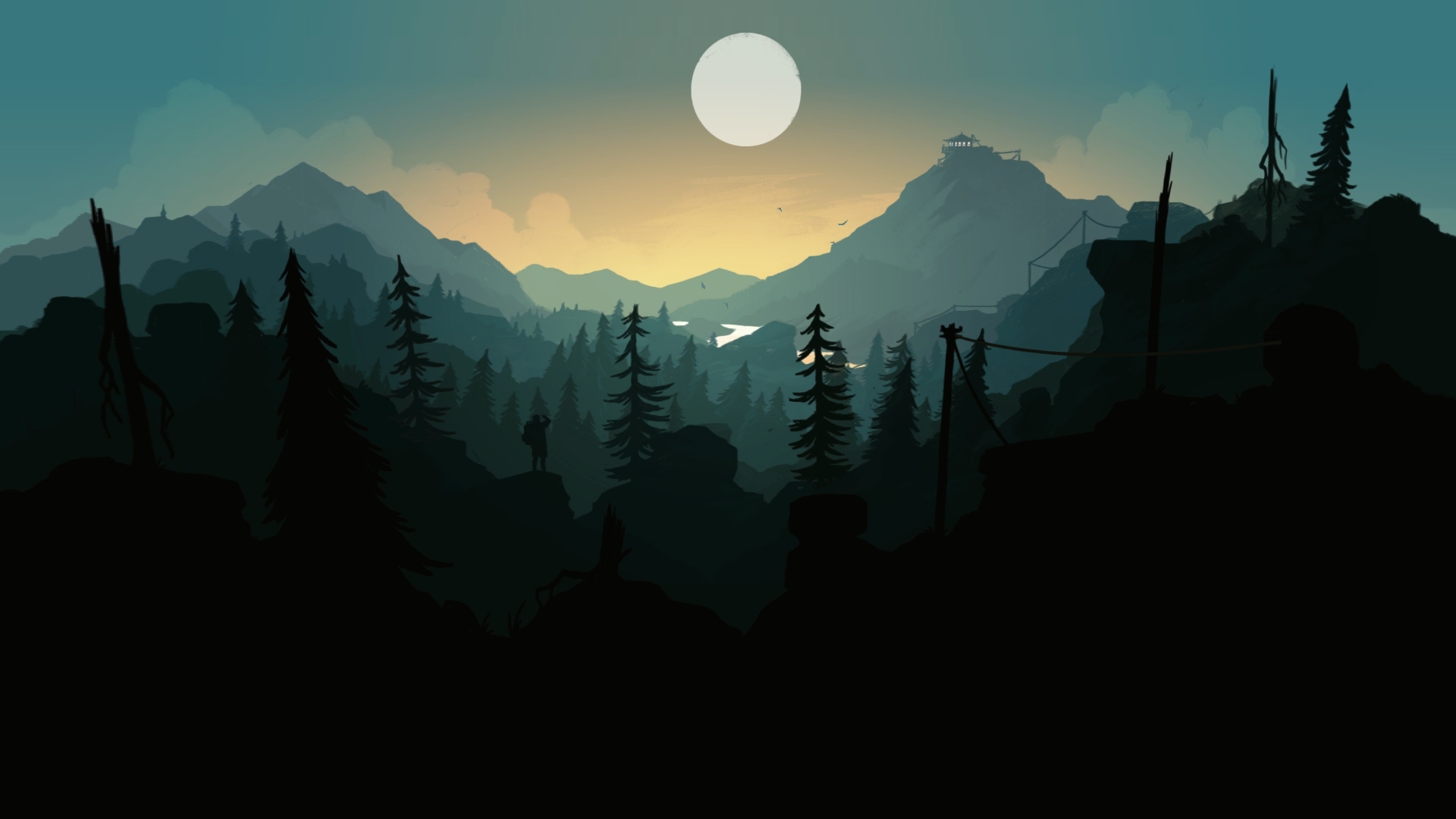 Мод wallpaper. Firewatch Dark горы. Обои Минимализм. Минимализм природа. Пейзаж Минимализм.