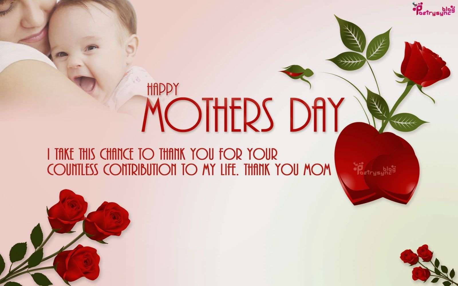 Happy Mothers Day Greetings Wallpaper with Messages. Happy