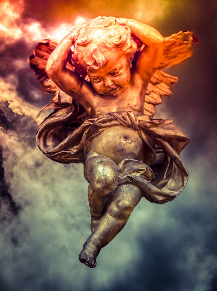 HD wallpaper: cherub, fantasy, seraphim, cherubim, flying