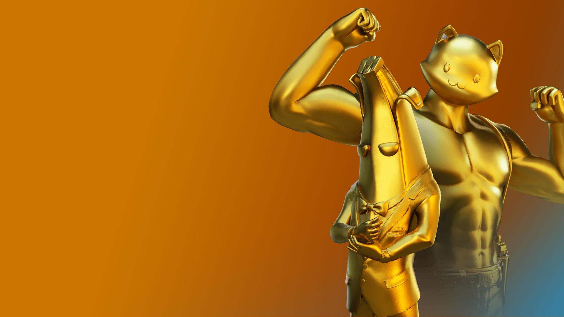 Gold Agent Peely and Meowscles Fortnite Season 12 Skin Wallpaper