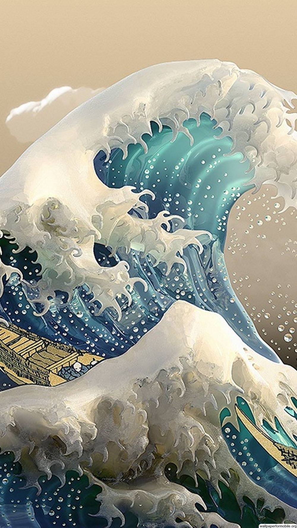 The Great Wave Off Kanagawa Wallpaper. Waves wallpaper iphone, Art wallpaper iphone, Waves wallpaper