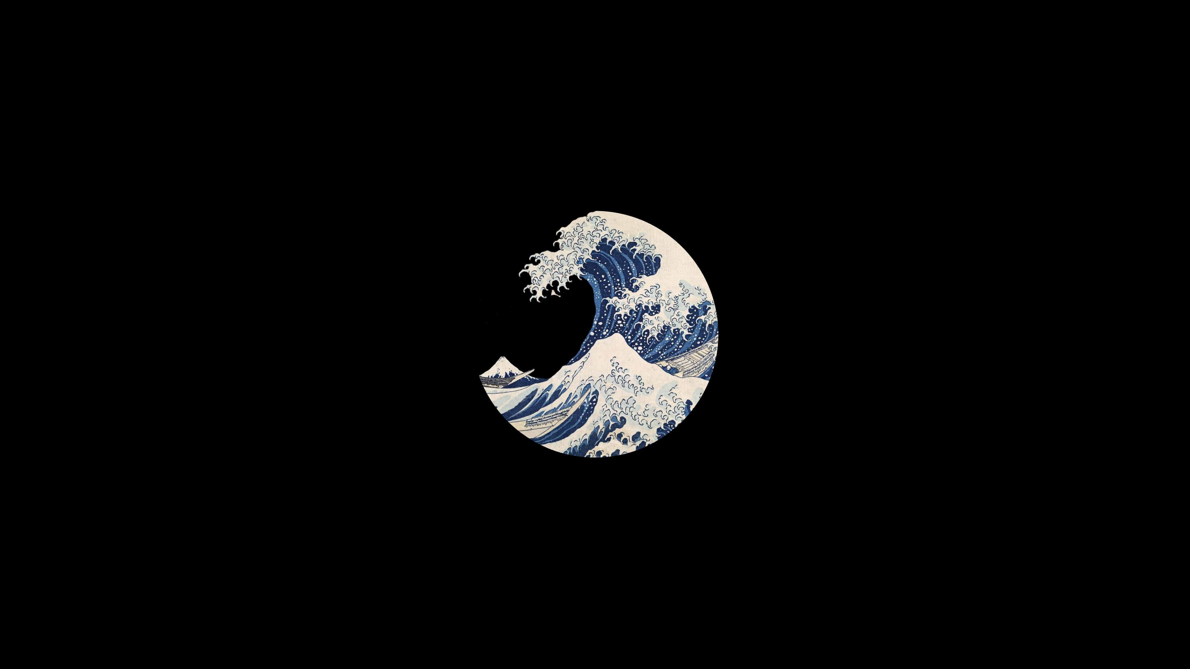 Edited version of The Great Wave off Kanagawa 3840x2160