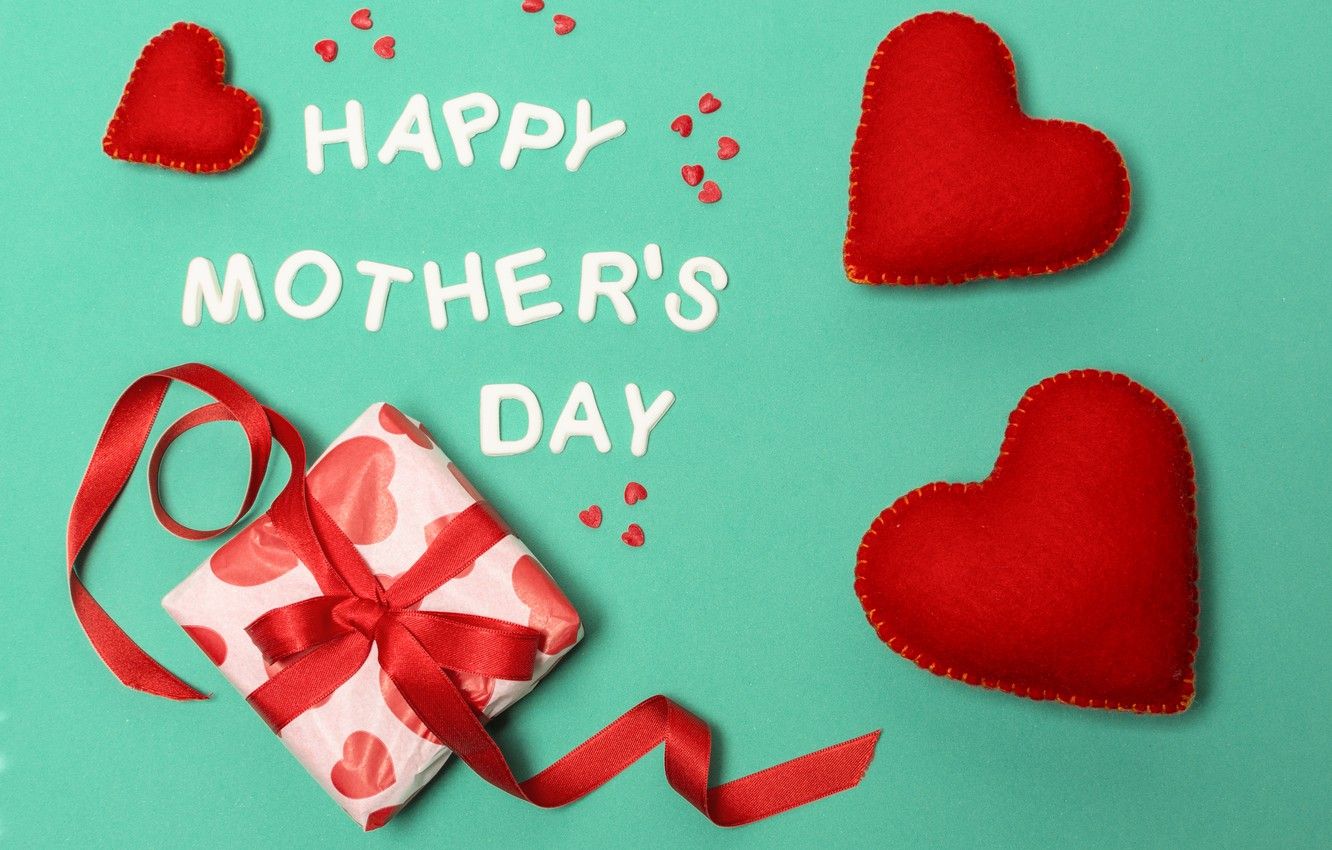 Wallpaper Mother's Day, hearts, gift, Happy image for desktop