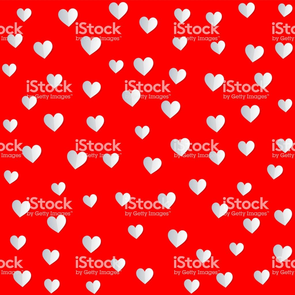 Folded Paper Hearts Seamless Pattern Valentines Mothers Day