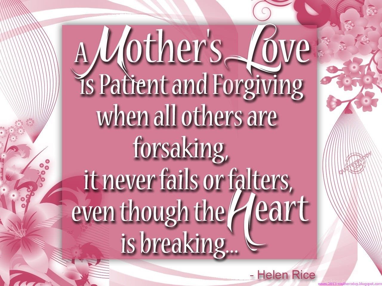 Happy Mother's Day Mothers Love Card Quotes Desktop Background