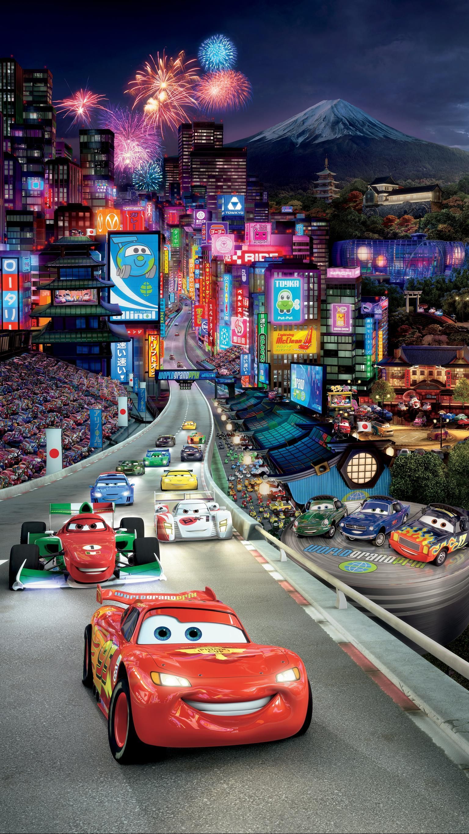 Cars 2 (2011) Phone Wallpaper. Moviemania. Disney cars wallpaper, Cars movie, Cars cartoon disney