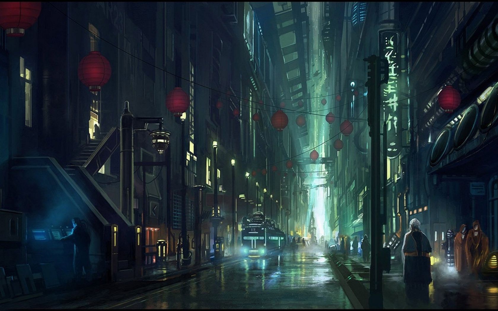 Free download Anime City Street Cyberpunk city street 14731jpg