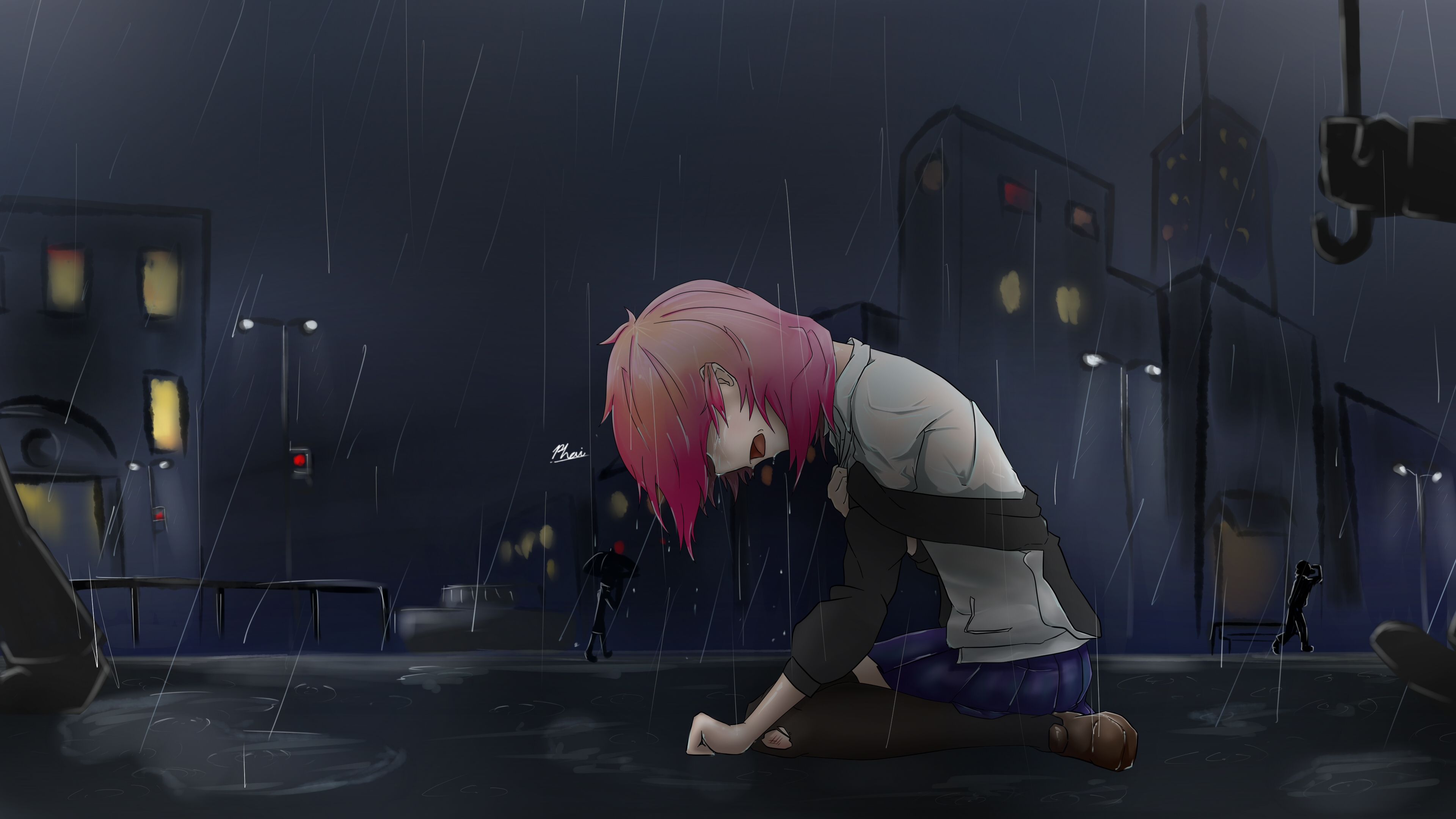 Crying girl 4k Ultra HD Wallpaper. Background Imagex2160
