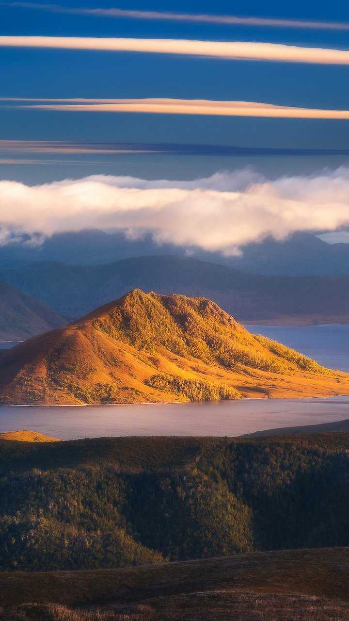 Cloud Island Lake Landscape Nature HD Wallpaper (720x1280)