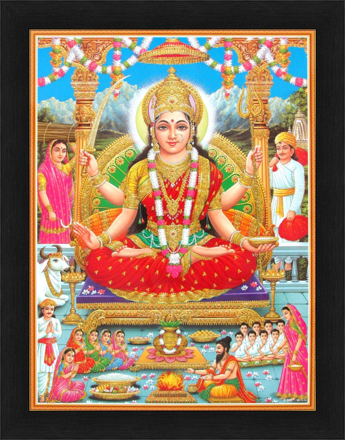 Avercart Goddess Santoshi Maa Poster With Photo Frame HD