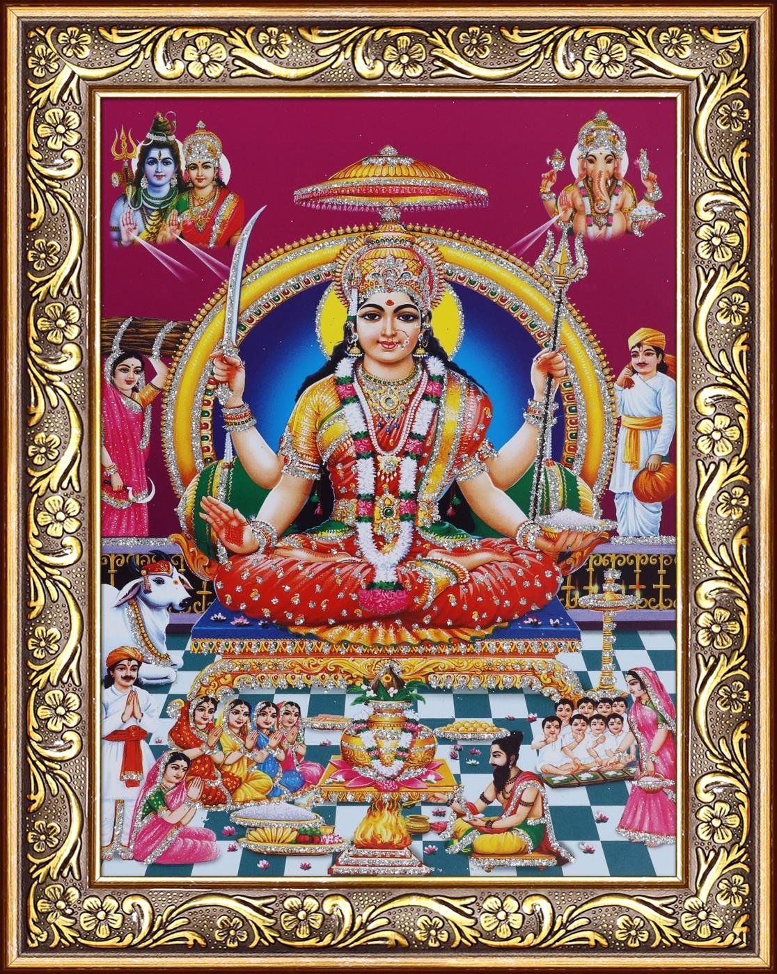 Avercart Goddess Santoshi Poster Inch Framed Maa