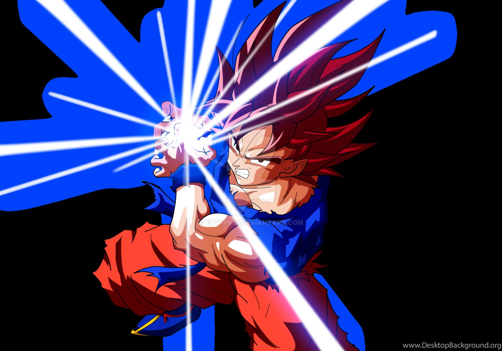 Goku Kaioken Kamehameha By ElvtrKai Desktop Background