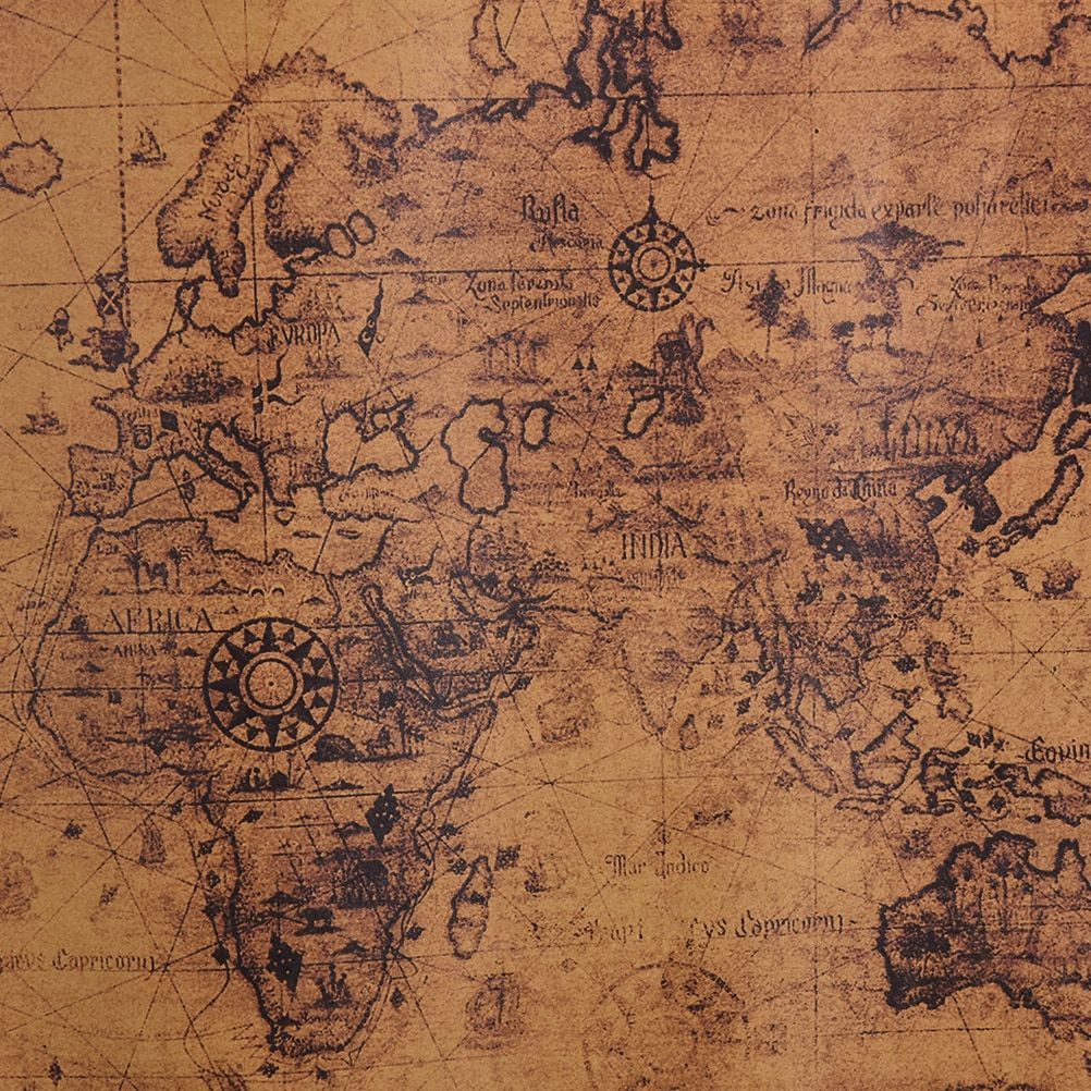 1Pc New World Map Paper Posters Retro Vintage Style in Wall
