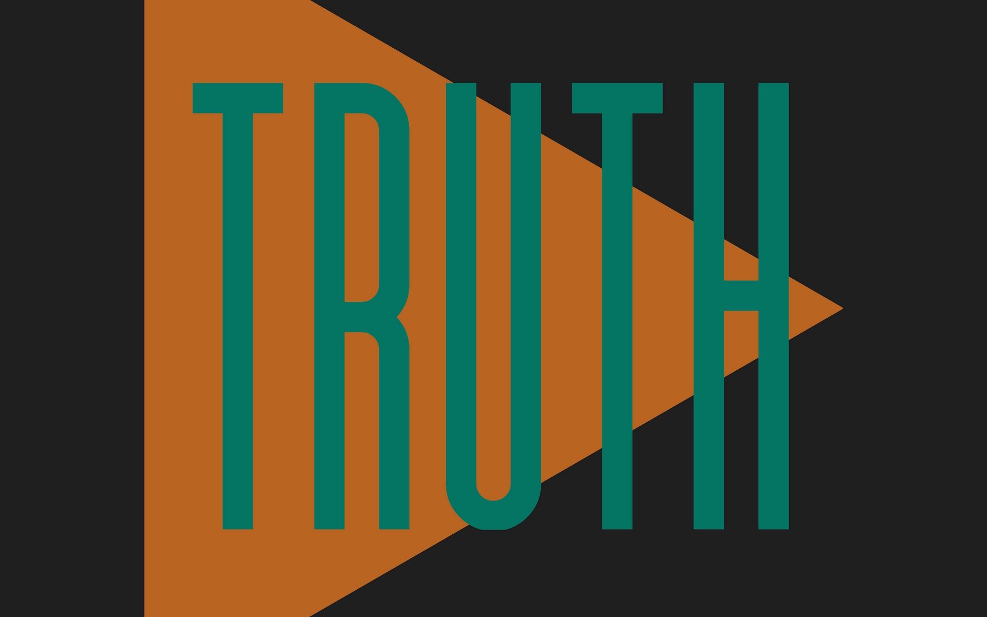 Download wallpaper 1920x1200 inscription, truth, word, triangle
