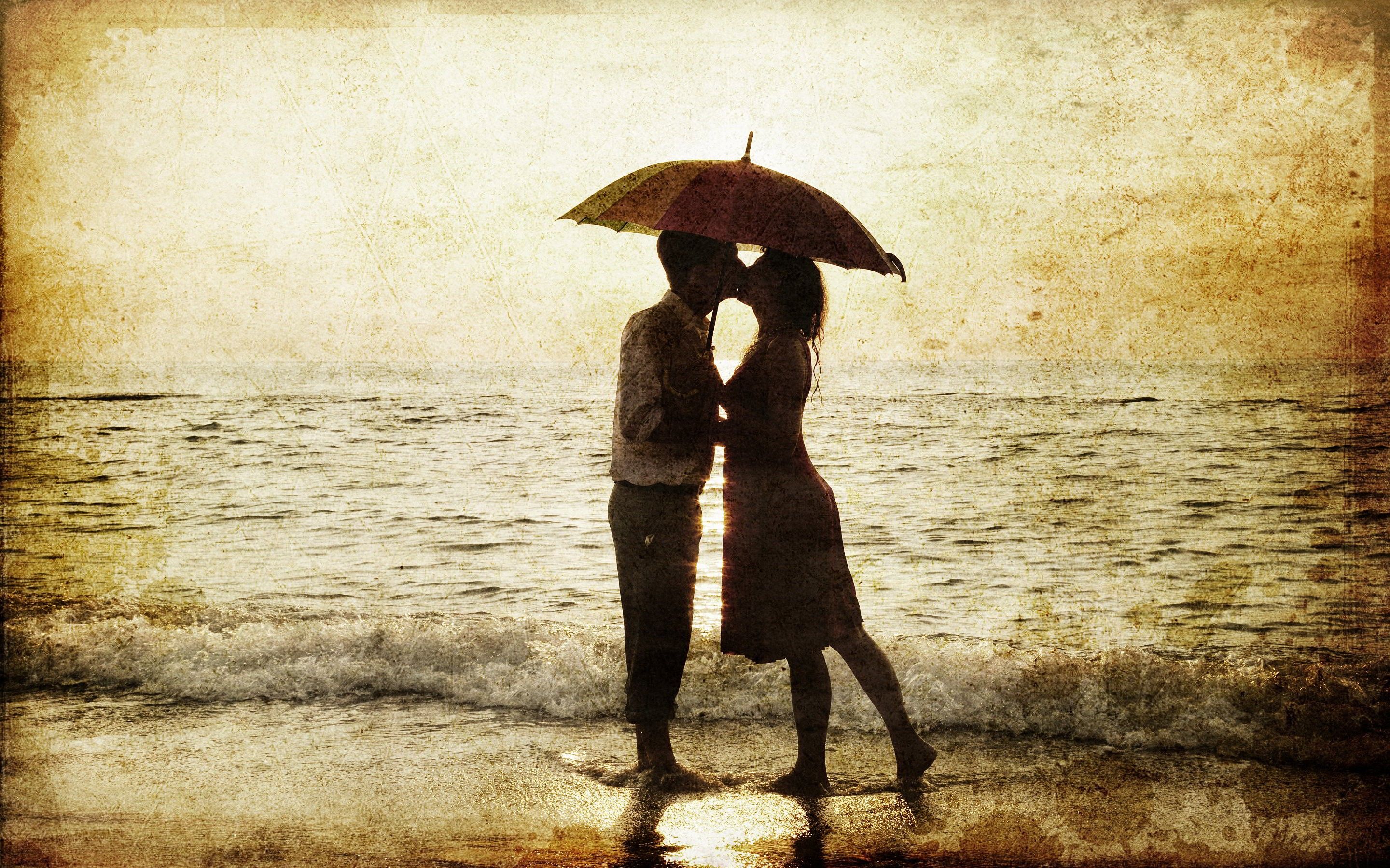 Love, Couple, On, Beach, Art, HD, Desktop, Wallpaper, Widescreen