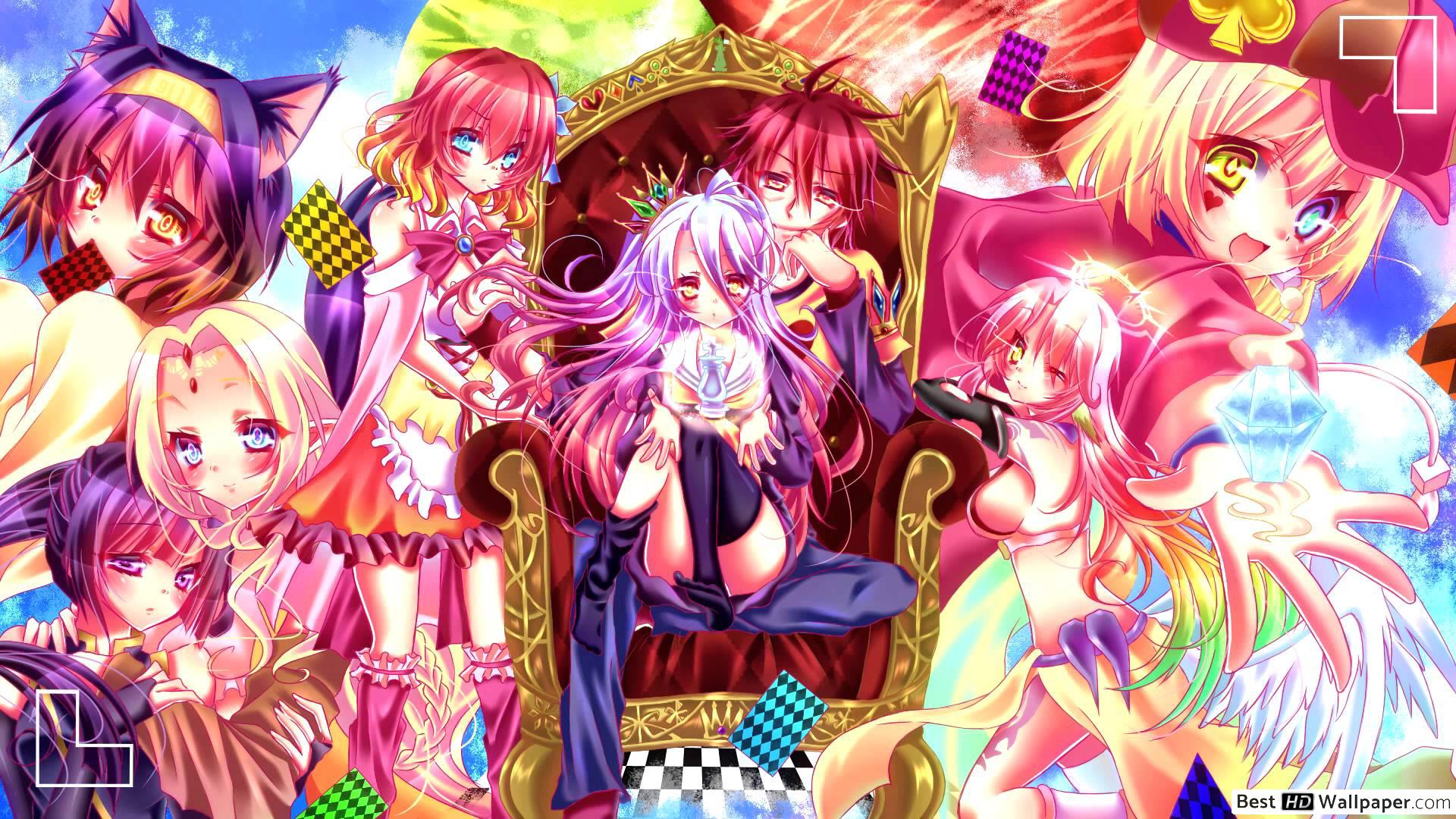 No Game No Life, Sora, Stephanie Dola, Jibril, Tet, Izuna