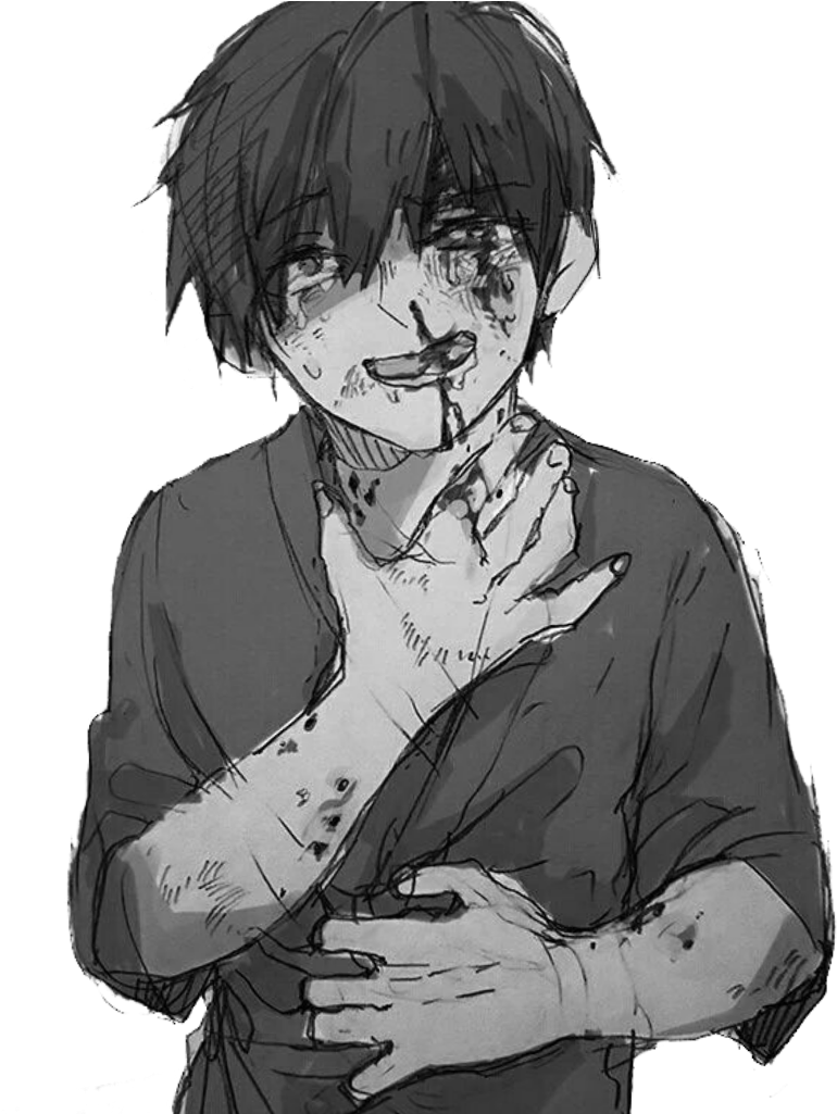 Download Free png Download Anime Animeboy Sad Pain Edgy Gore Scary