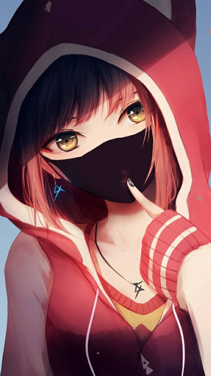 Anime Girl In Hood wallpaper