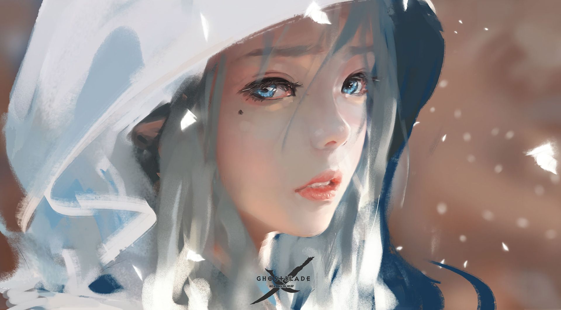 Blue Eyes Face Girl In Hood, HD Anime, 4k Wallpaper, Image